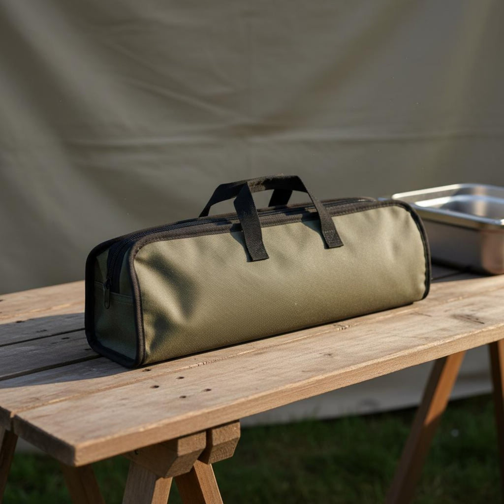 Chef Bag Heavy-Duty Waxed Canvas Roll Lightweight for Outdoor, Chefs