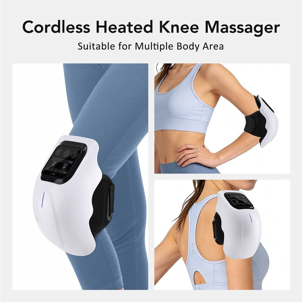 4-in-1 Cordless Knee Massager with Heat Vibration Red Light Therapy Pain Relief