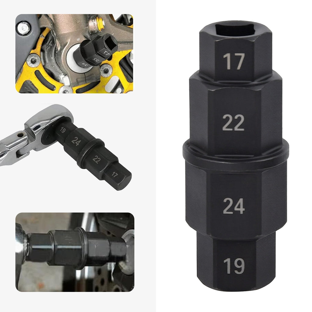 Motorcycle Front Rear Wheel Axle Spindle Tool Hex Key Socket 17 19 22 24mm