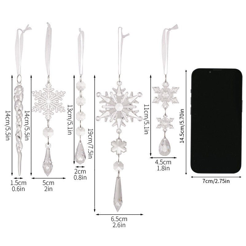 18 Pcs Christmas Tree Icicle Ornaments Clear Acrylic Icicle Christmas Decoration