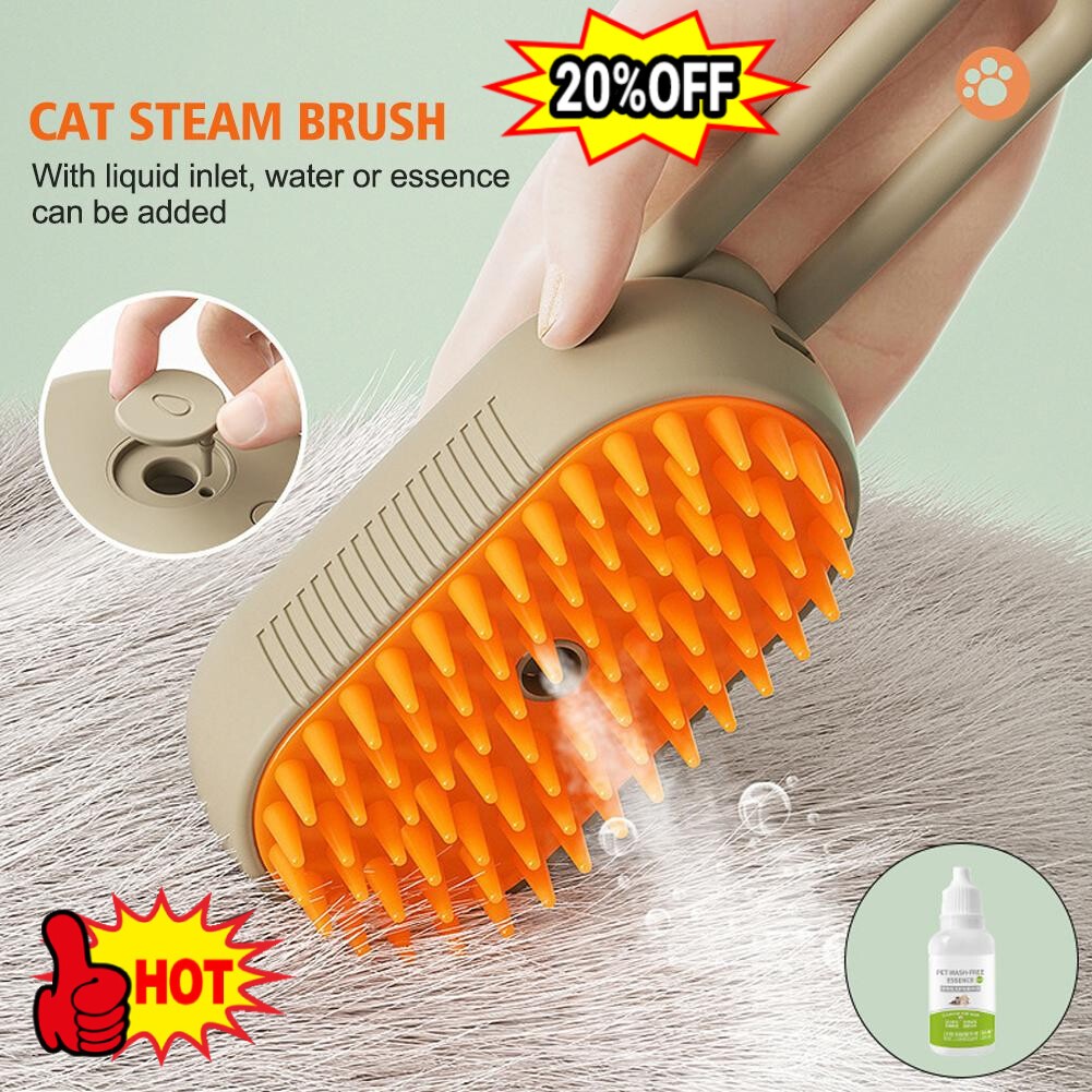 Cat Steam Brush Steamy Dog Brush 3 In 1 Electric Spray Pet Hair Brushes Massage
