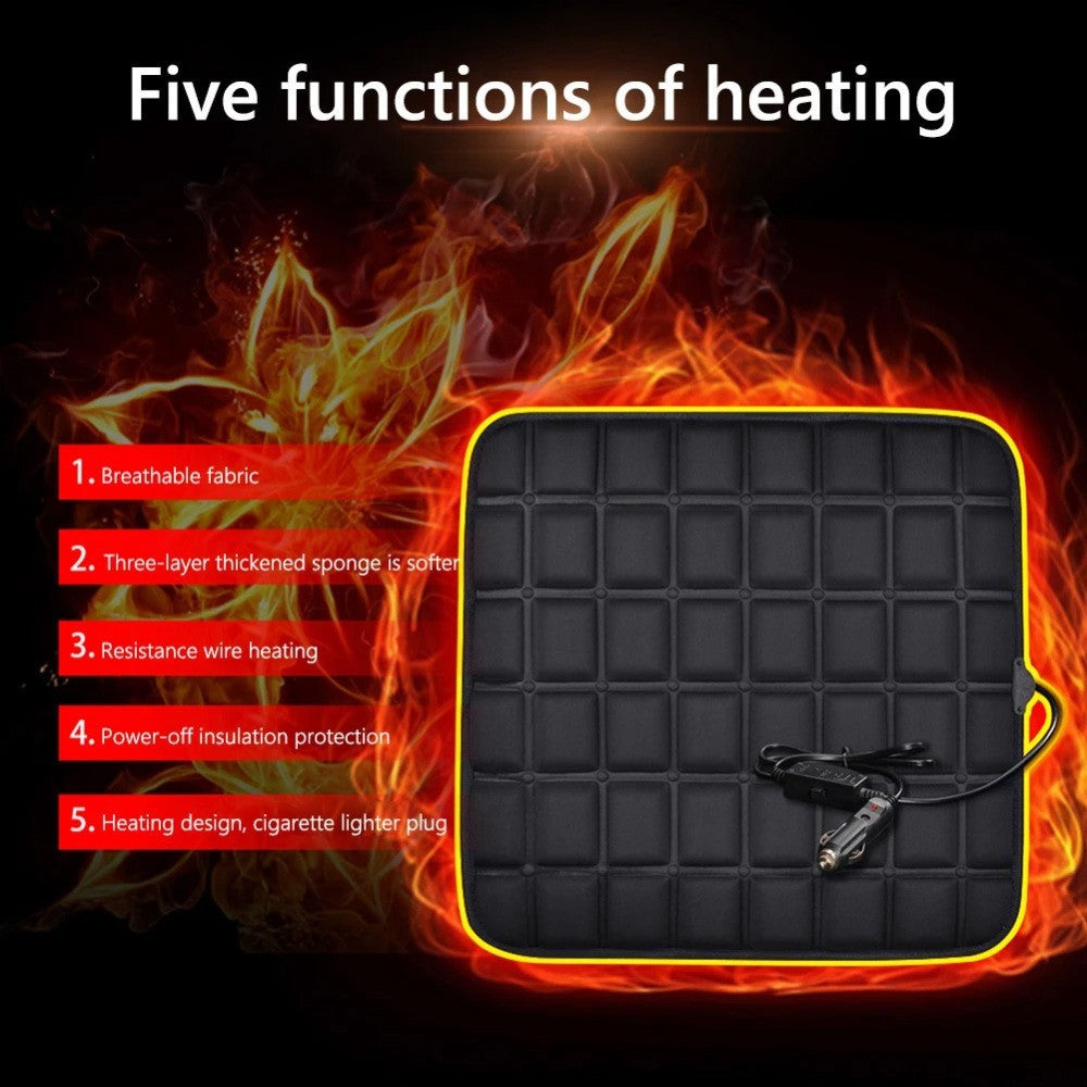 Car Seat Pad Cushion Cover Heating Heater Warm Heated Cold Winter 12V Universal