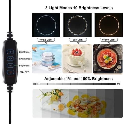PULUZ 40CM Big LED Light Box Photo Tent Dimmable Photography Studio Shooting 16"
