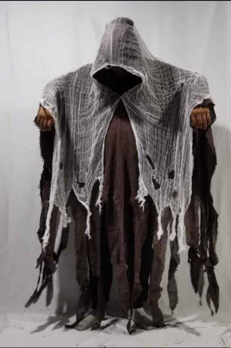 Adult Grim Reaper Costume Mens Phantom Halloween Horror Robe Cloak Fancy Dress
