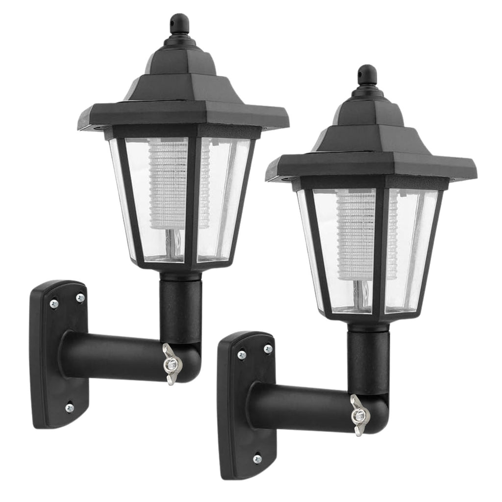 Set of 2 Solar Outdoor Wall Lights Victorian IP65 Solar Garden Lanterns