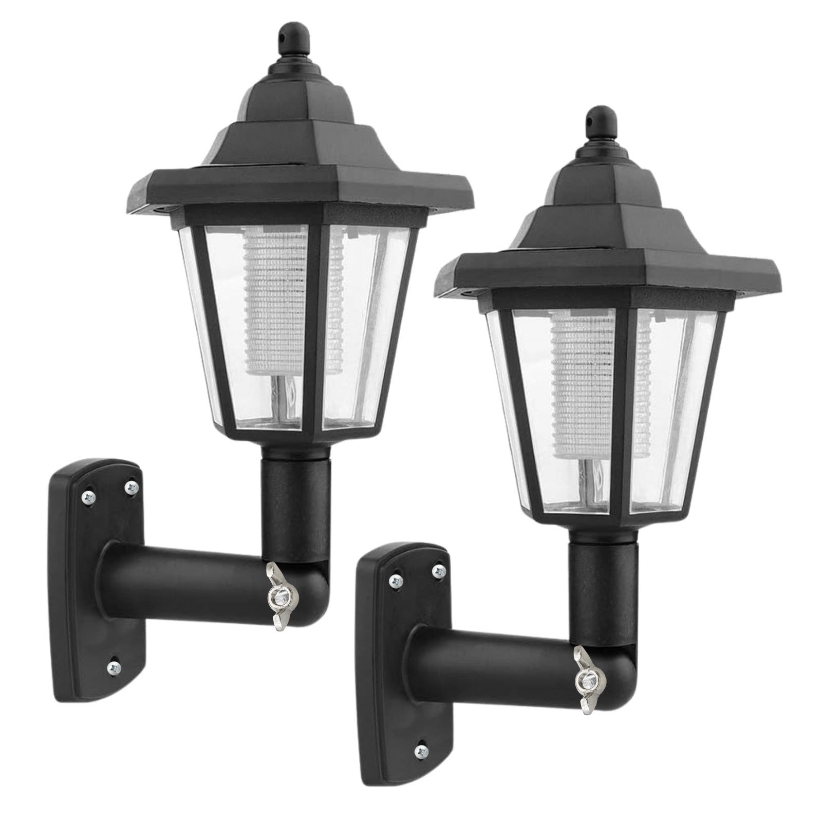 Set of 2 Solar Outdoor Wall Lights Victorian IP65 Solar Garden Lanterns