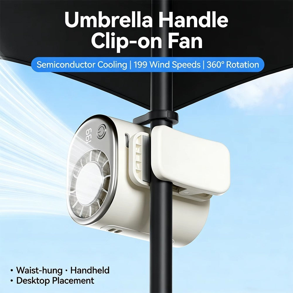 Portable Waist Clip Fan, Cooling Fan with Ice Compress, Rechargeable USB Cooling