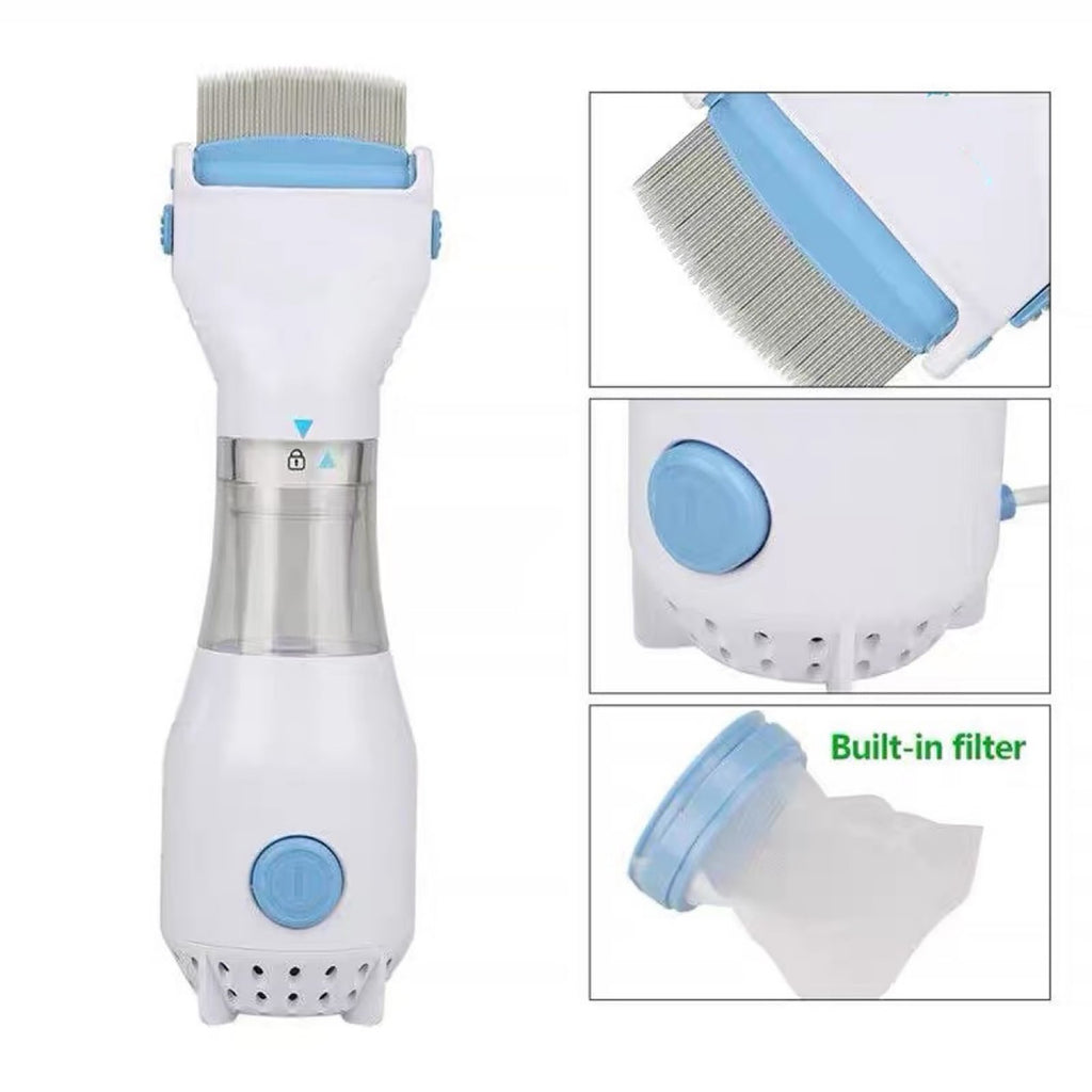 Electric Lice Removal Device Stainless Steel Electric Head Lice Comb For Hair Bl
