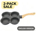2PCS Non-Stick 4-Cup Egg Frying Pan Pancake Omelet Burger Breakfast Skillet
