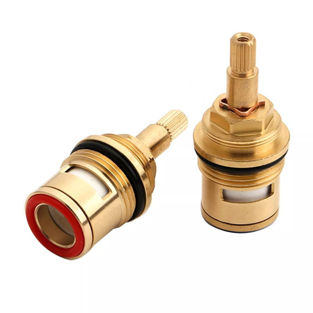 2x Bath 1/2" Tap Valve Cartridge Ceramic Gland 20 Teeth quarter turn Flow Mixer