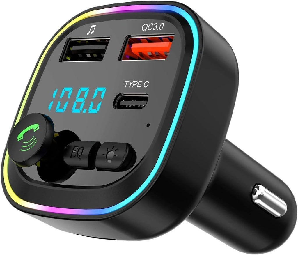 Car Charger Bluetooth 5.0 Wireless FM Transmitter MP3 Player USB PD Fast Adapter