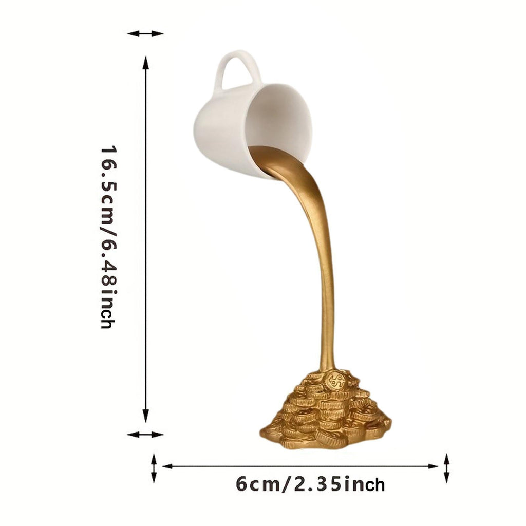 Floating Coffee Cup Resin Sculpture, Bedroom Statue, Kitchen Feng Shui Ornament
