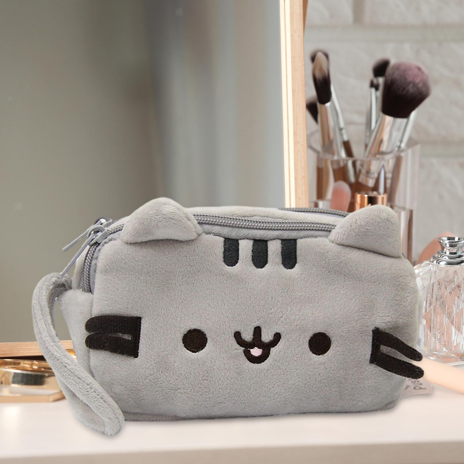 Plush Pencil Case Cute Cat Pencil Bag Makeup Bag Storage Pouch Multipurpose