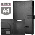 A4 PU Leather Clipboard Folder Waterproof Magnetic Clip Board W/Storage Pocket