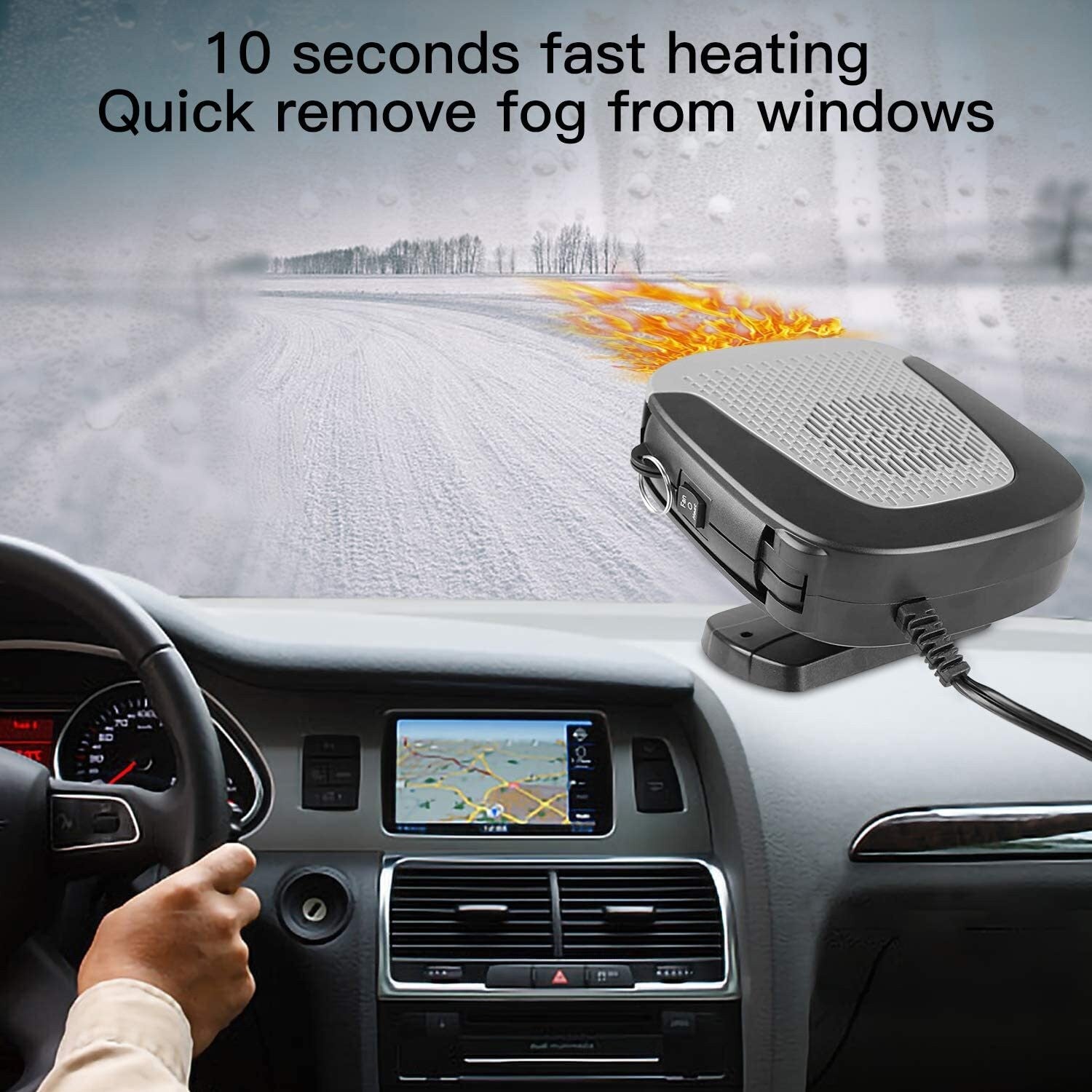 Portable DC 12V Electric Car Heater Heating Fan Defogger Defroster Demister