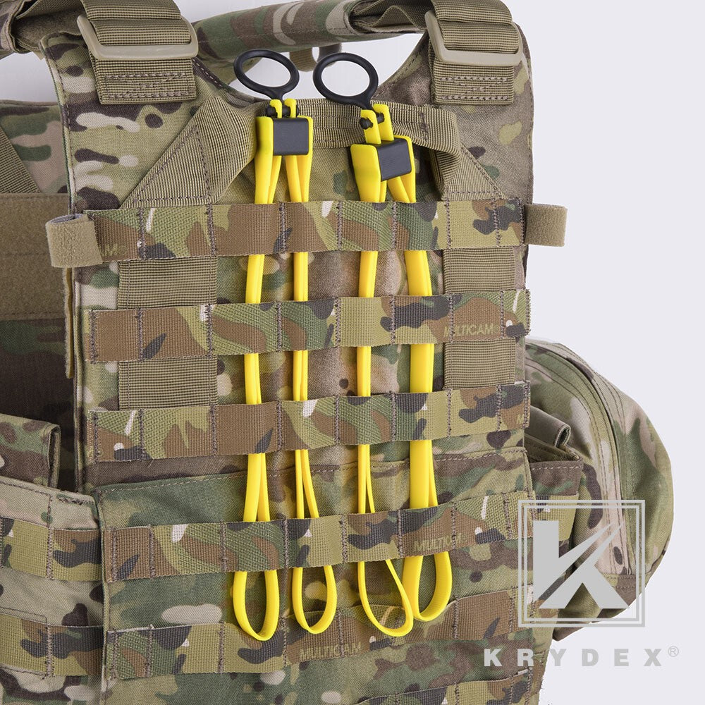 KRYDEX 3pc Tactical Tri-fold Disposable Restraints Plastic Handcuff Strap Yellow