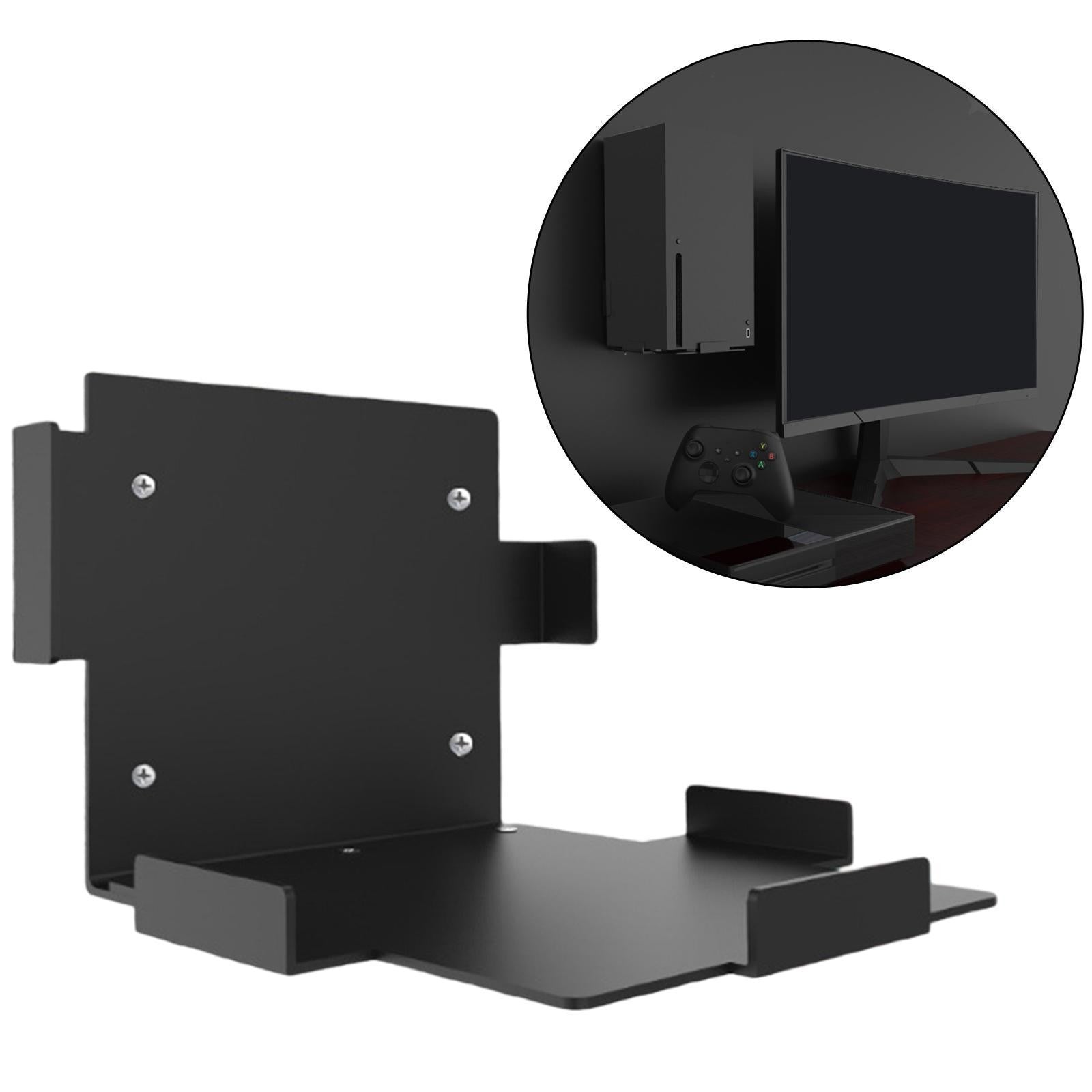 For Xbox Series X Console Wall Mount Bracket Steel Shelf Black Vertical Floating