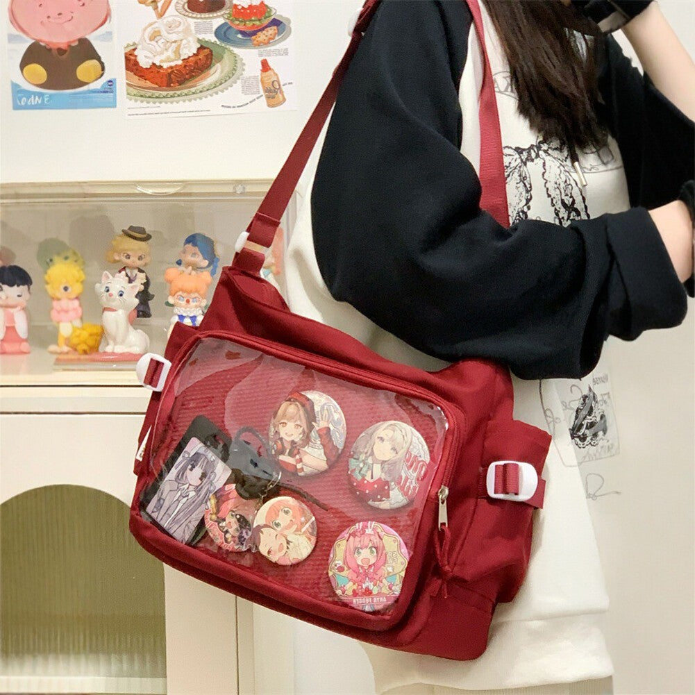 Women Ita Bag Teenagers School Bag Multi-pockets Adjustable Strap Chic Hobo Bag