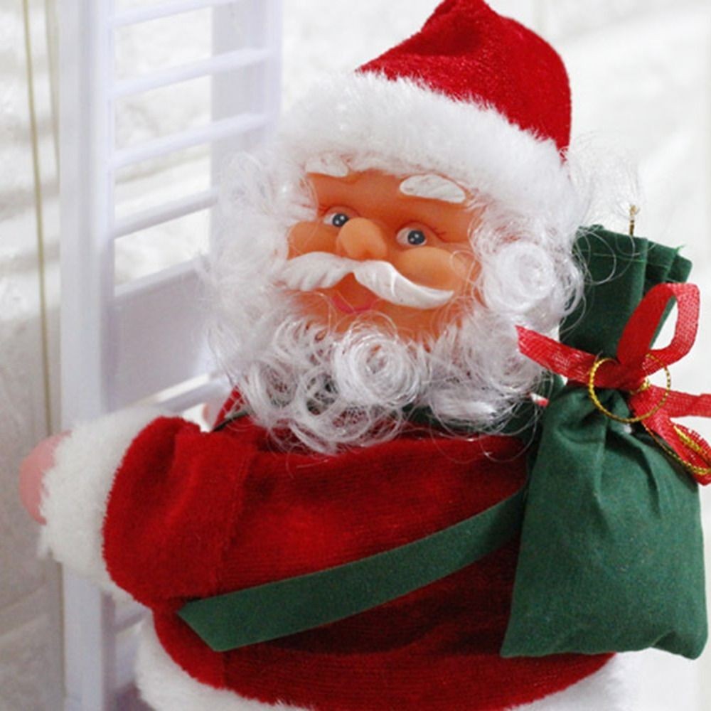 Christmas Electric Santa Claus Climbing Ladder Doll Music Xmas Music Decor Party