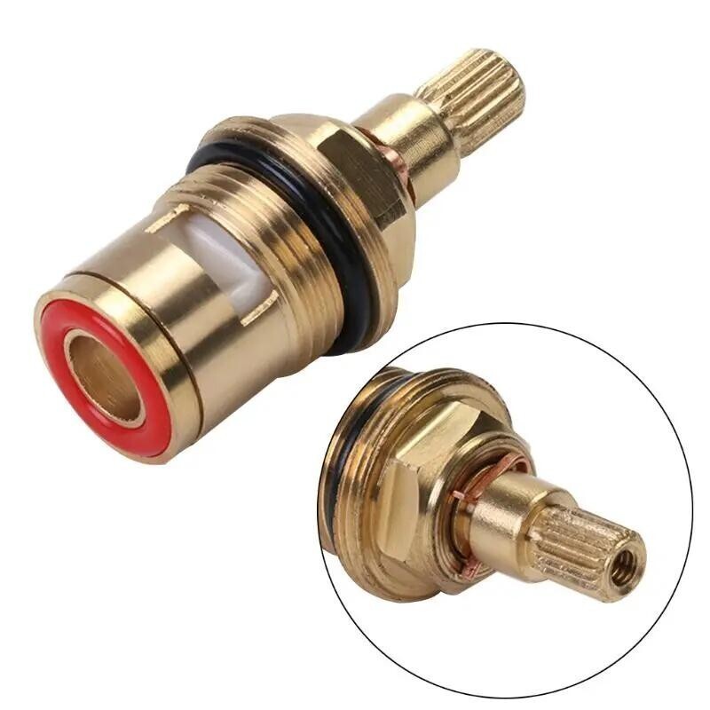 2x Bath 1/2" Tap Valve Cartridge Ceramic Gland 20 Teeth quarter turn Flow Mixer