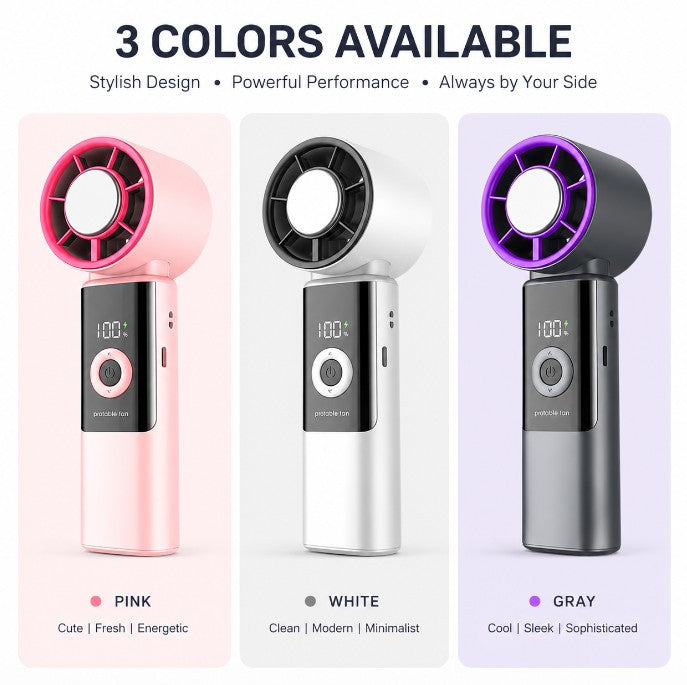4000mAh Mini Cooler Fan Portable Handheld Rechargeable Foldable Air Cooling Fans