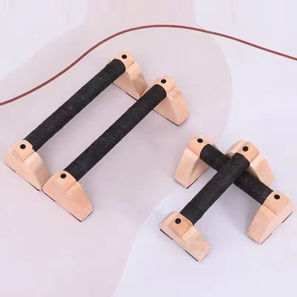2x Push up Bars Stands Anti Slip Planks Handstand Training Wood Parallettes
