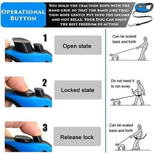 5 Meters Retractable Dog Cat Pet Lead Extendable Training Dog Leash Pet Leads