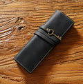 Leather Pencil Case Roll Up Retro Pen Holder Storage Pouch Pen Curtain
