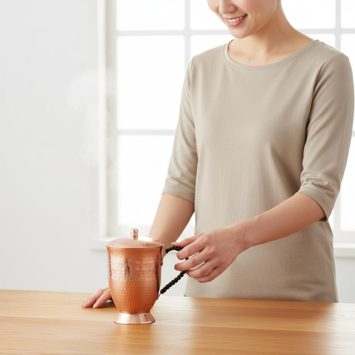 Copper Beer Mug Handmade Copper Mug Long-Lasting for Tea Time