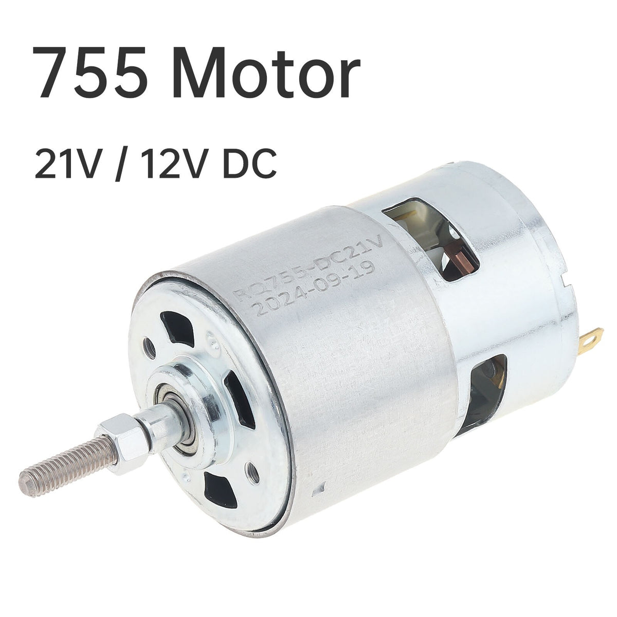 755 DC Motor for Trimmer 12V/21V Grass Cutter Motor with Long Shaft Lawn Mower