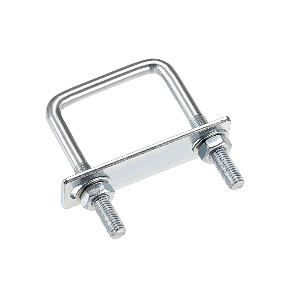 4 Sets Square U-Bolts 304 Stainless Steel M8 with Nuts Frame Plate Round Washers
