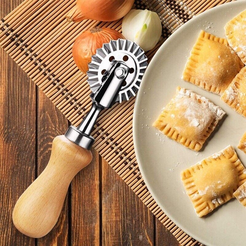 Pastry Wheel Cutter - Pasta Cutter Wheel - Ravioli Crimper Cutter Wheel Dough