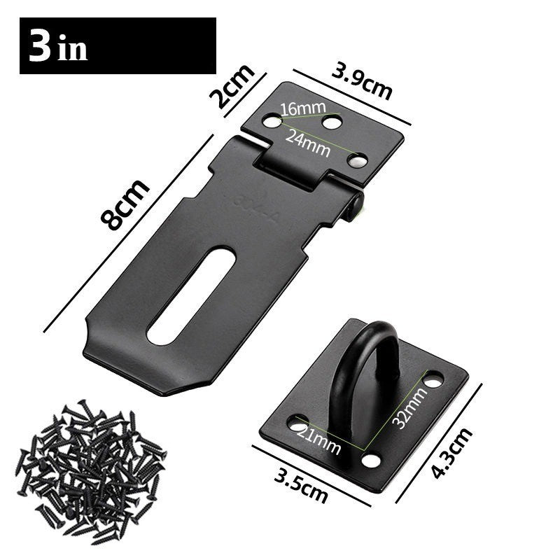 Black Stainless Steel Thickened Hanging Lock Buckle Cabinet Hanging Lock Buckle
