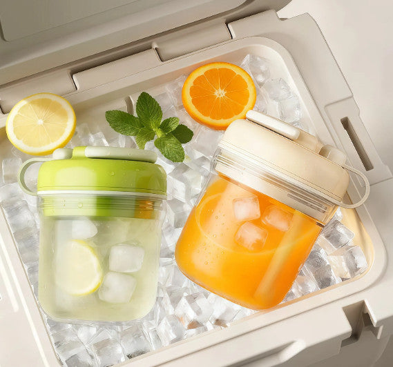 3 in 1 Ice Cube Press Type Ice Release Water Cup Portable Iced Drink Bottle