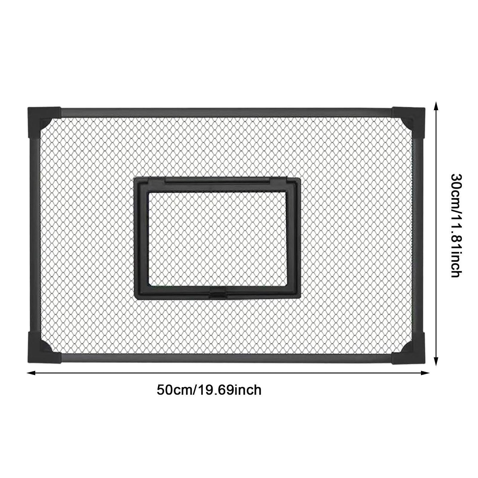 Fish Tank Lid Self Assembly Anti Jump Net Cover Magnetic Black Aquarium Hood