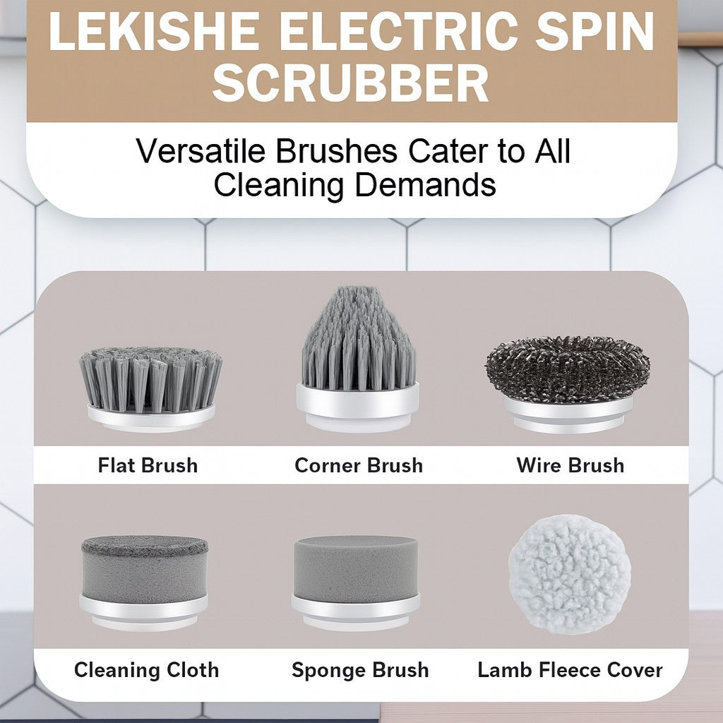 Cordless Electric Spin Scrubber Powerful Turbo Scrub Cleaning Brush Rechargeable