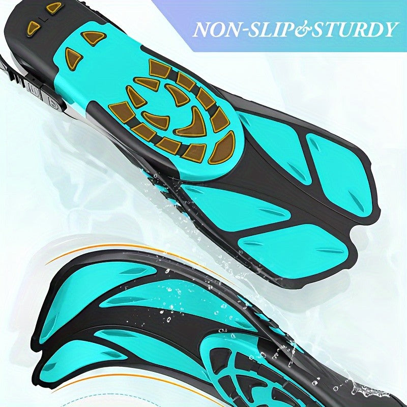 TEJ Snorkelling Fins Swim Flippers Short Adjustable Diving Travel