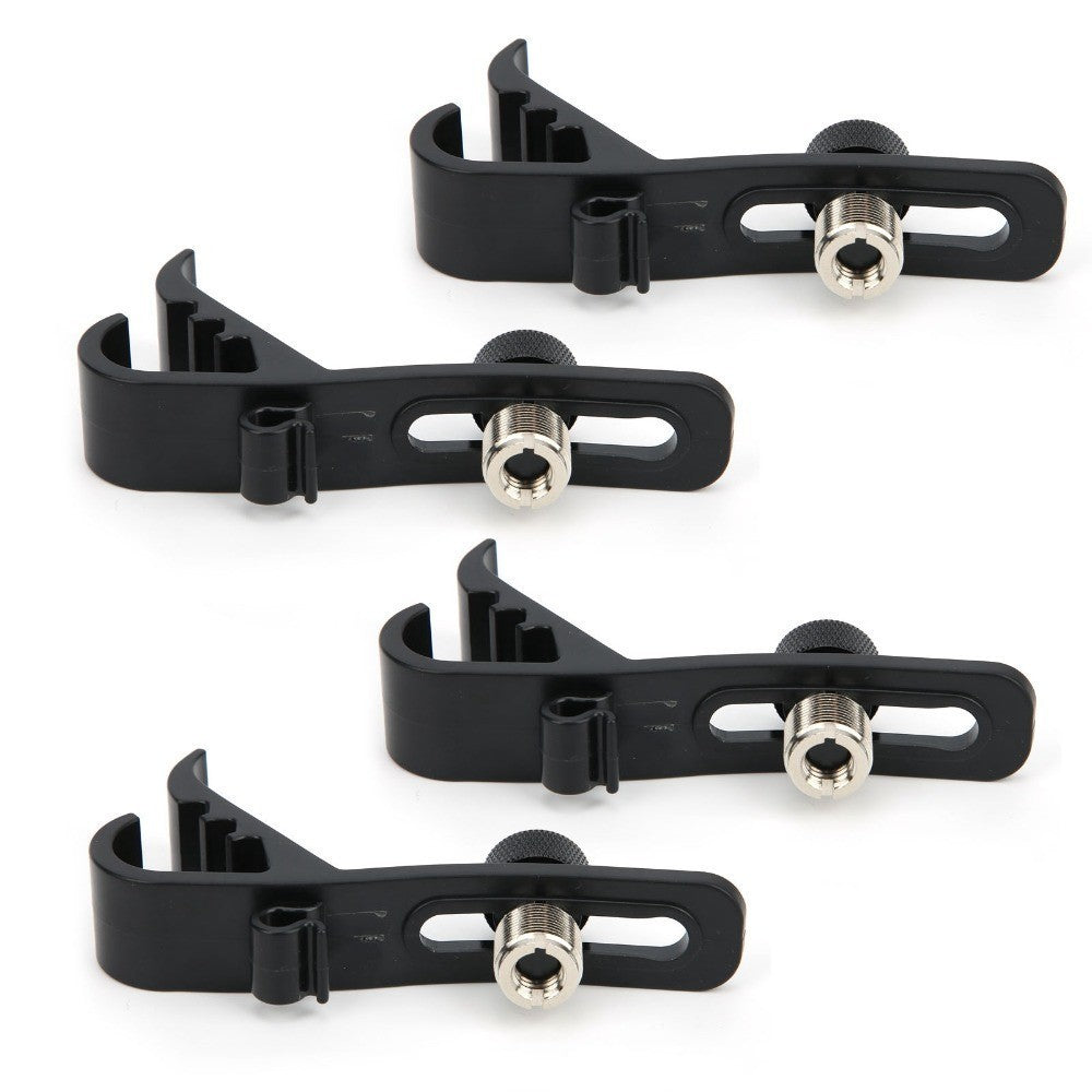 4 Pack Drum Mic Clips, Compact Microphone Mount Holders for Drum and Instrument