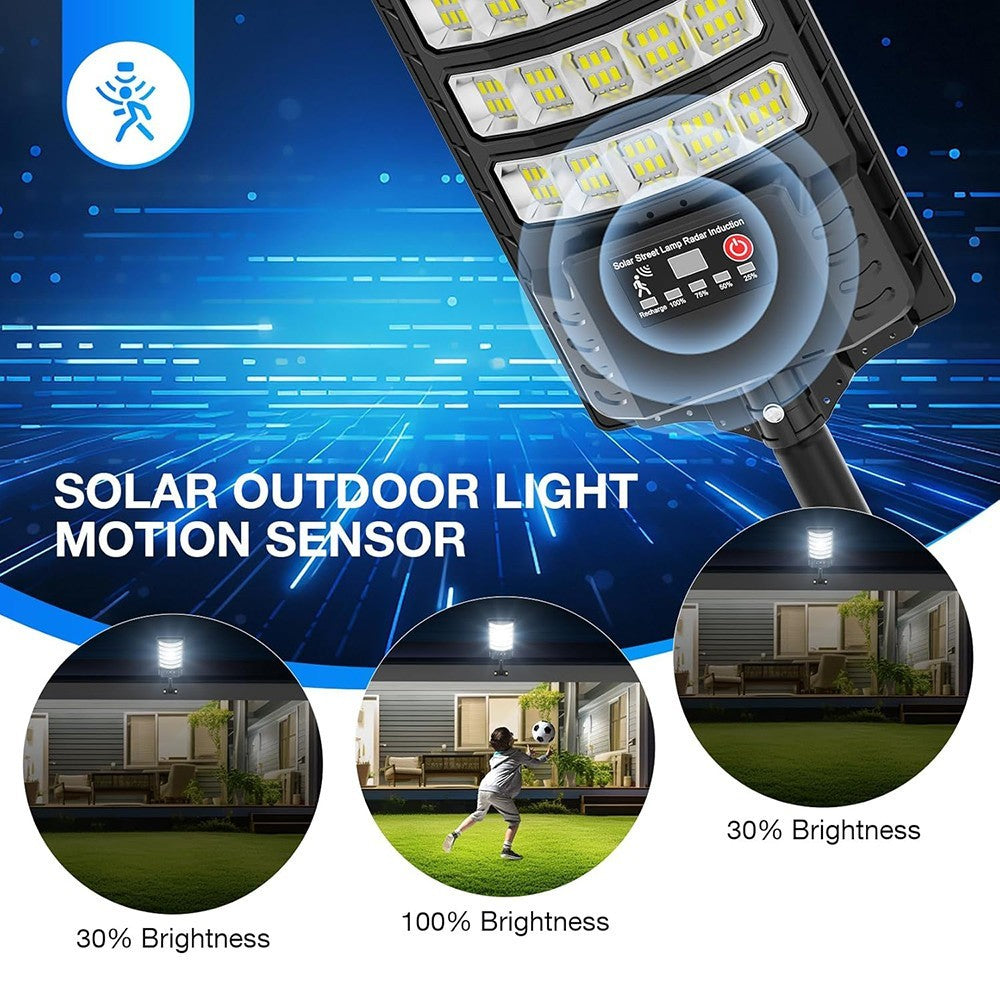 9900000LM Commercial LED Solar Street Light,Dusk-to-Dawn Motion Sensor Road Lamp