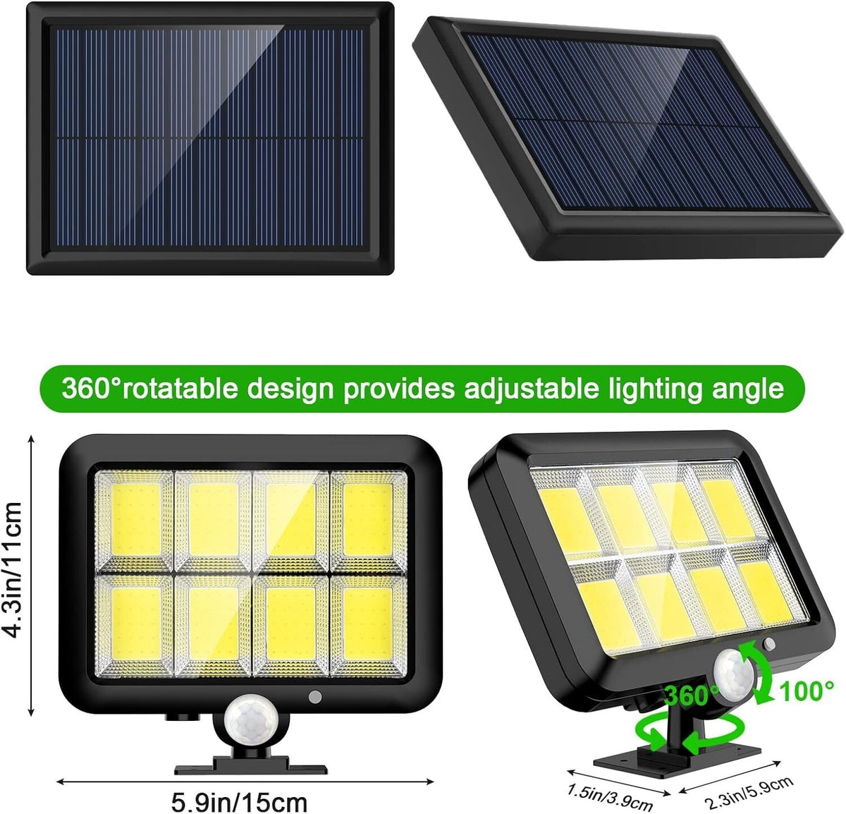 1PACK Solar Power LED PIR Motion Sensor Wall Light Security Outdoor Garden Flood