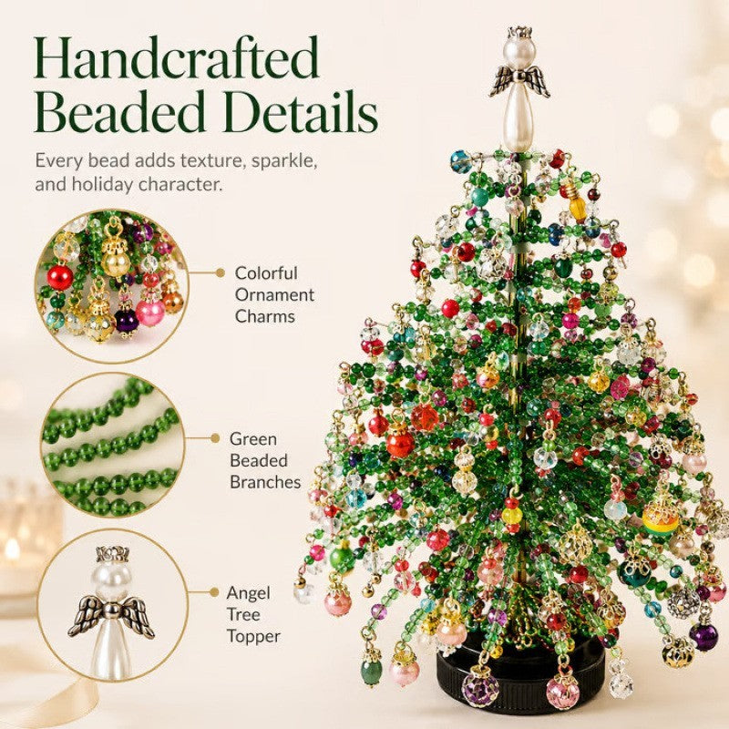 UK DIY Beaded Christmas Tree Kit, Handmade Colorful Bead Ornament Making Set
