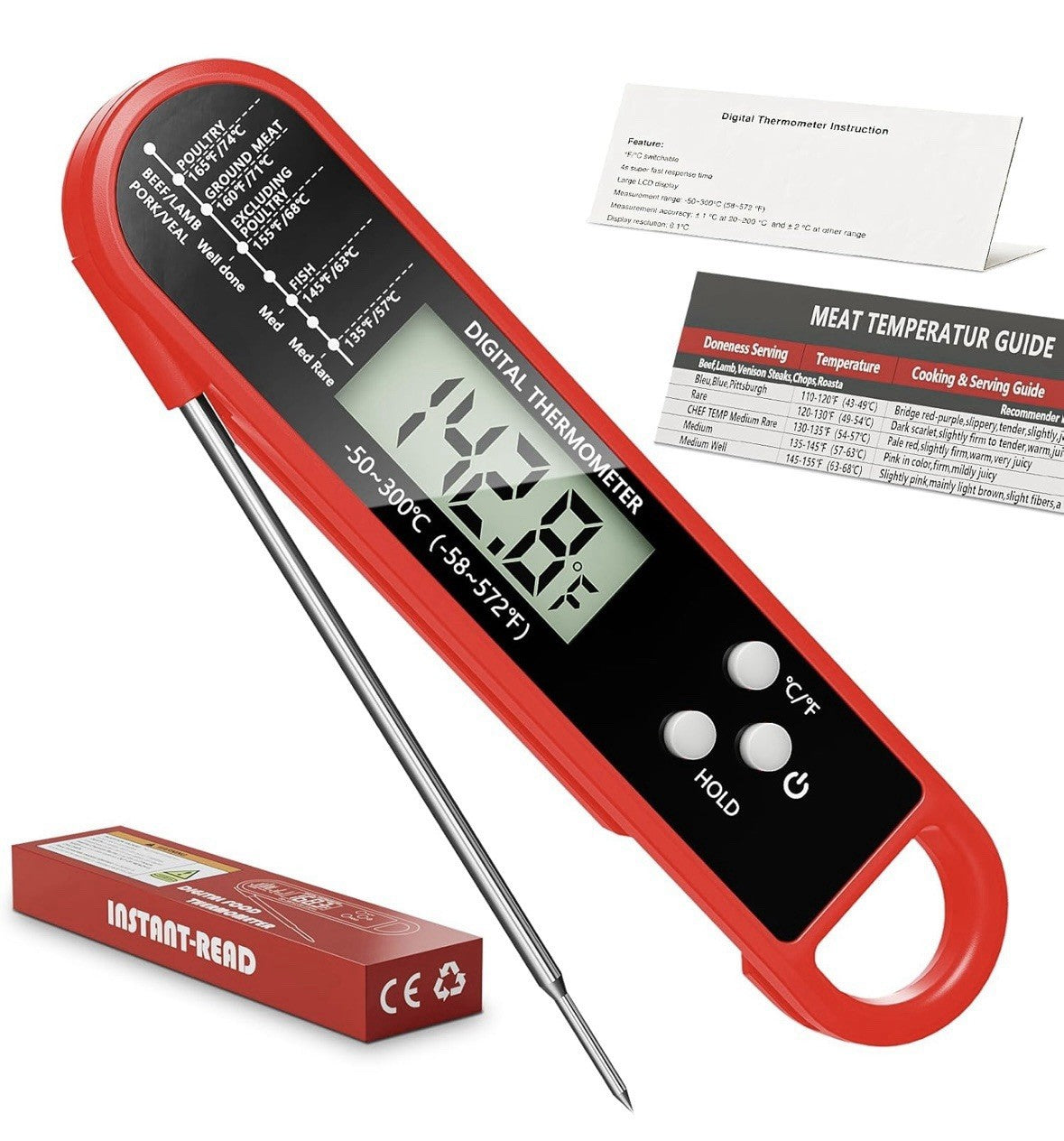 Digital Food Thermometer Meat Temperature Probe BBQ Turkey Kitchen Food Cooking