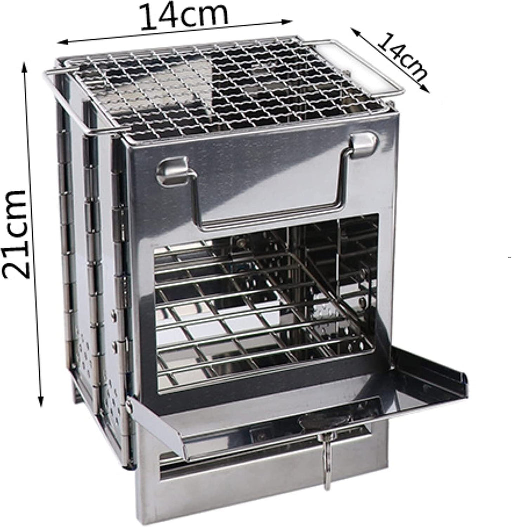 Wood Burning Stove Portable Foldable Grill Outdoor Camping Cookware Barbecue BBQ