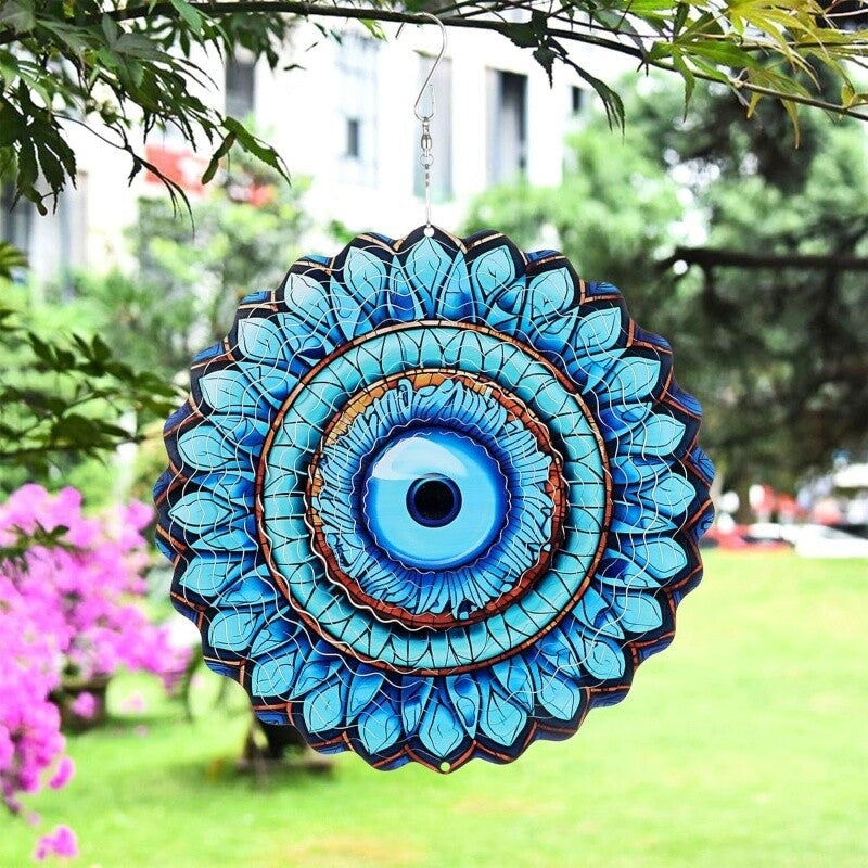 3D Colorful Wind Spinner Hanging Metal Flowing Rotating Decor Gift