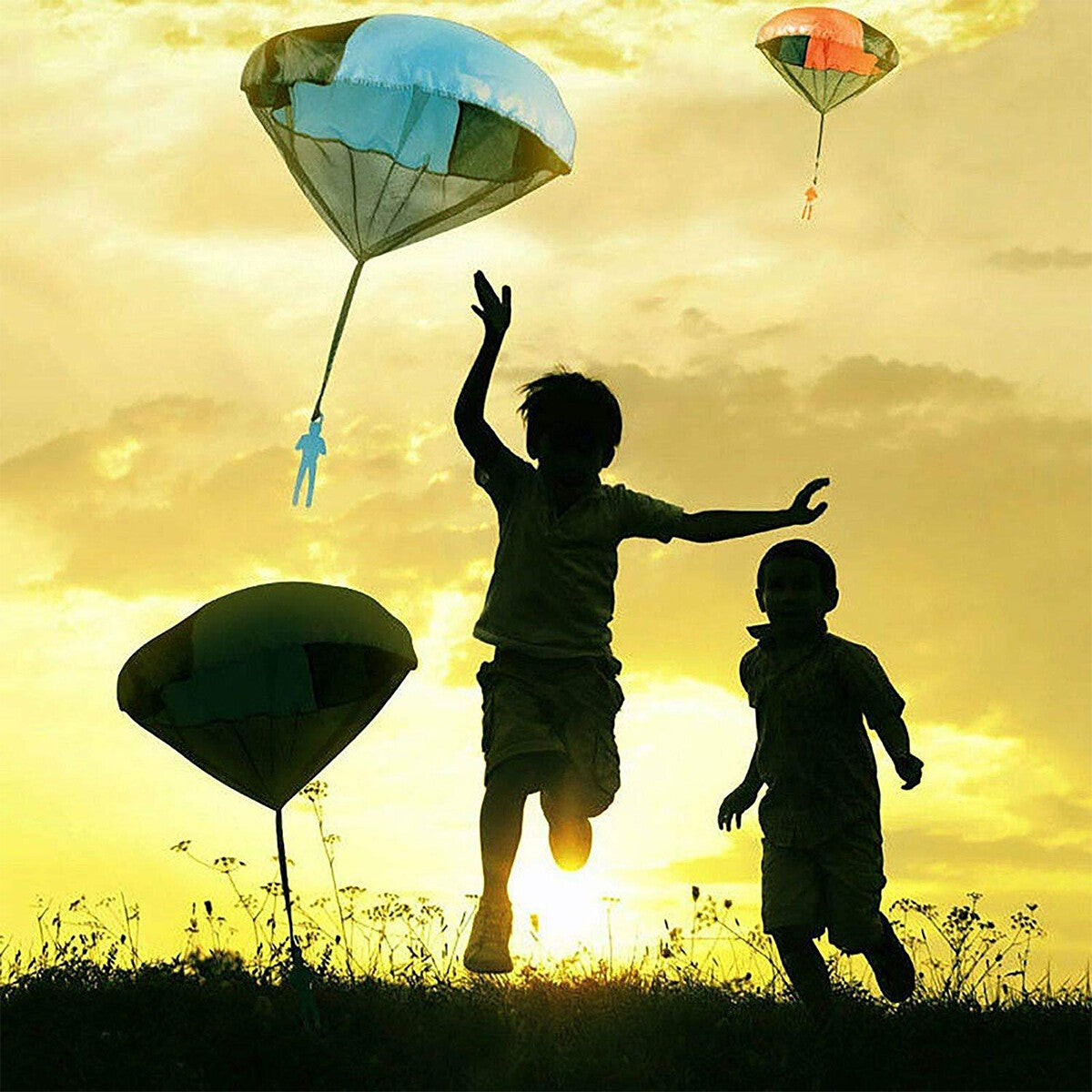 4X Mini Sold Parachute Toys Hand Throw Outdoor Sport Play Toy For Children Party