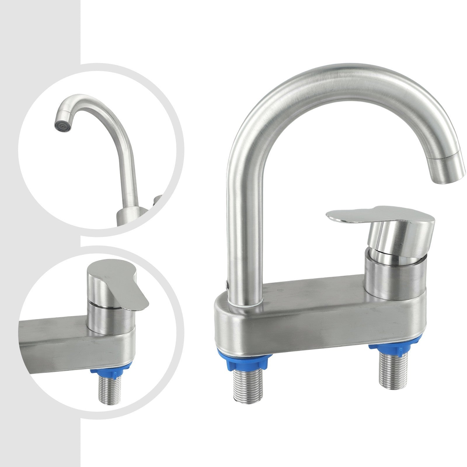 304 Stainless Steel Basin Mixr Tap Hot & Cold Water Faucet – Modern Single Level