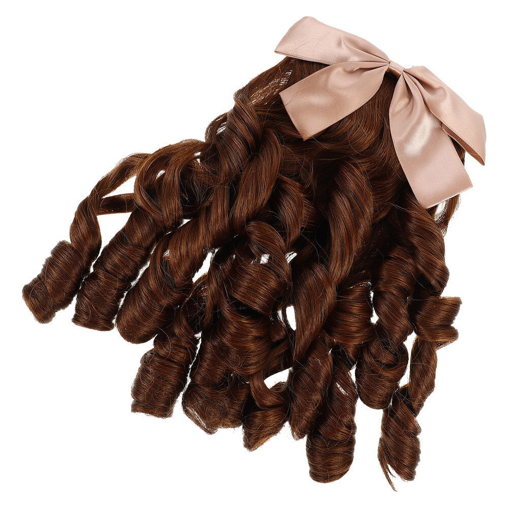 Curly Wig Ringlet Wig Retro Ringlet Hairpiece Curly Ponytail Wig Girl