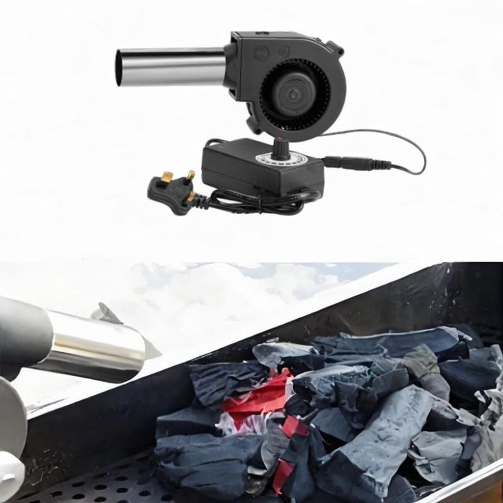 BBQ Blower Fan Fast Grill Starter UK Standard Adjustable Speed with Tube