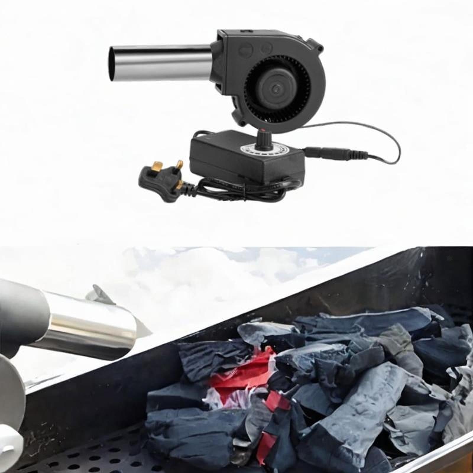 BBQ Blower Fan Fast Grill Starter UK Standard Adjustable Speed with Tube