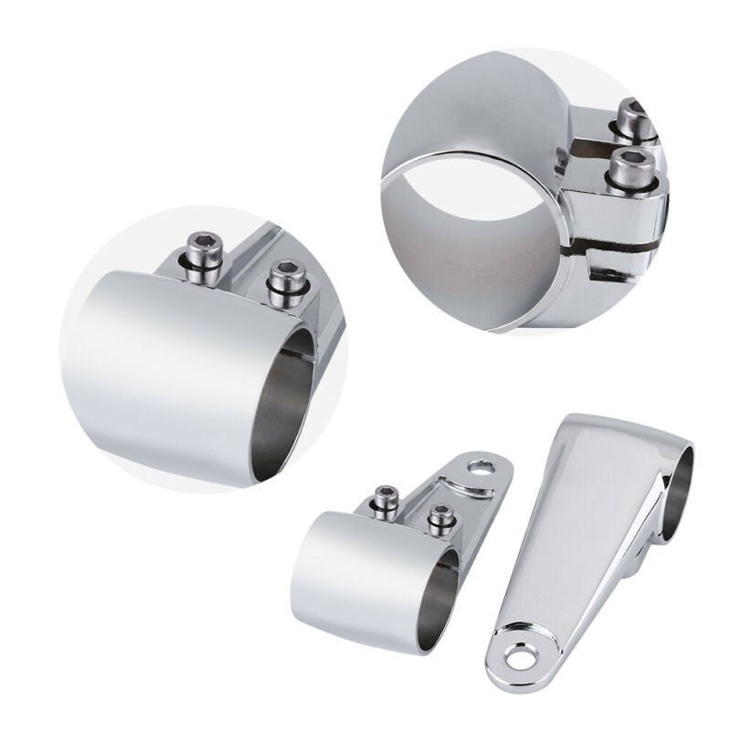 Chrome Motorcycle Headlight Side Mounting Front Fork Bracket For 35mm-41mm Fork